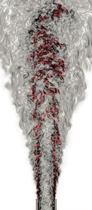 Direct Numerical Simulation of a Turbulent Methane Flame